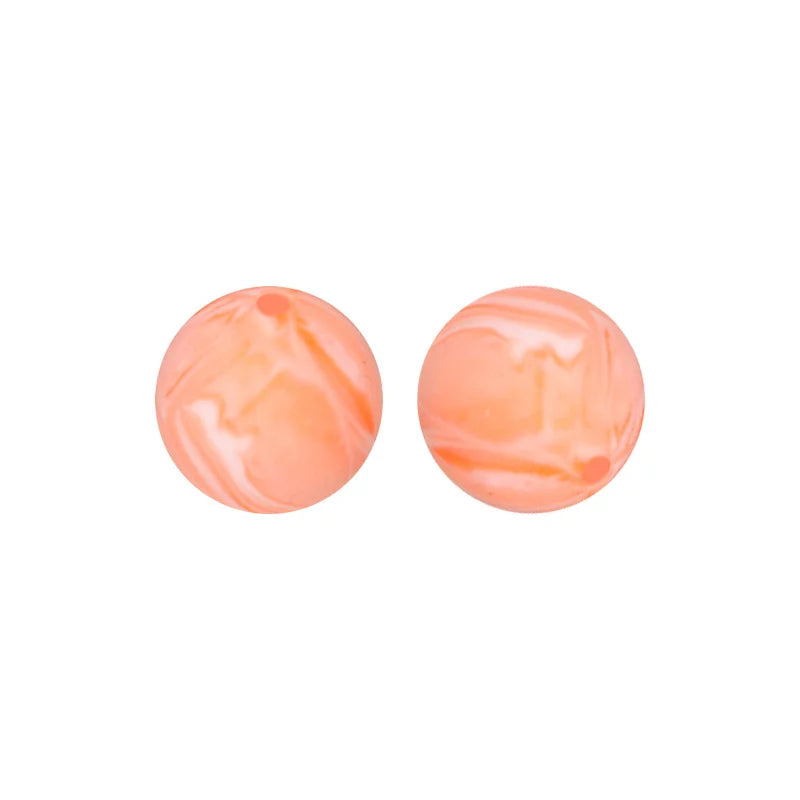 15mm Silicone Beads #147 Orange White