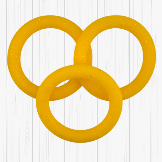 Glitter Yellow Rings - 65mm Car Charm