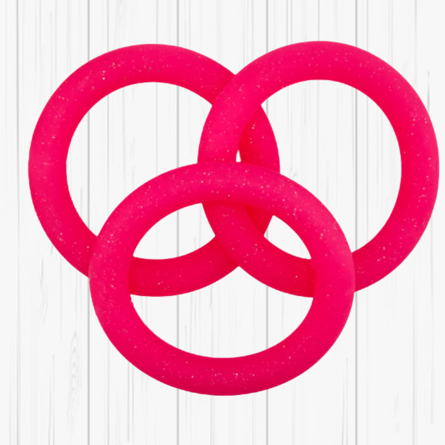 Glitter Pink Rings - 65mm Car Charm