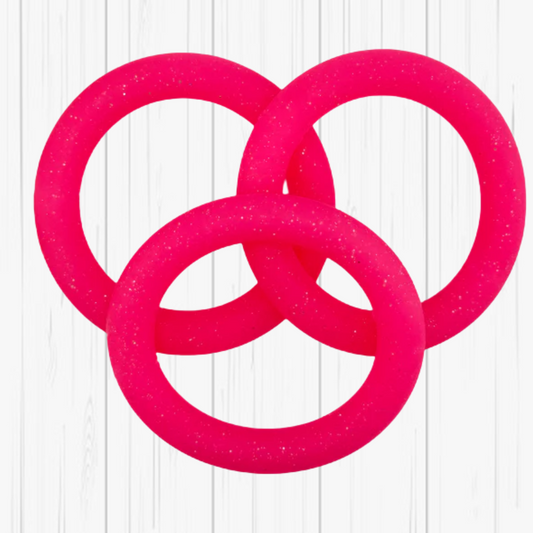 Glitter Pink Rings - 65mm Car Charm