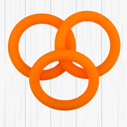 Glitter Orange Rings - 65mm Car Charm