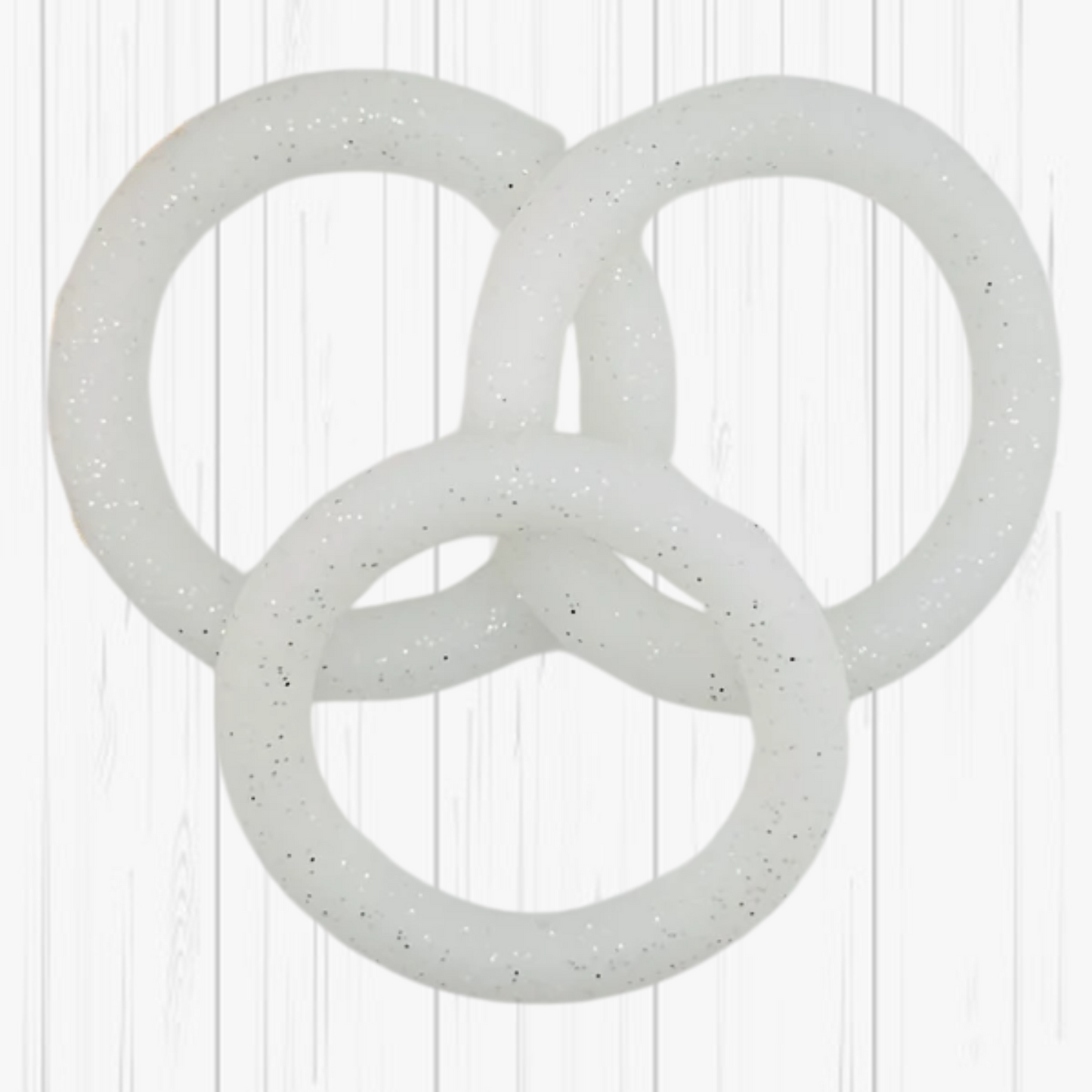 Glitter White Rings - 65mm Car Charm