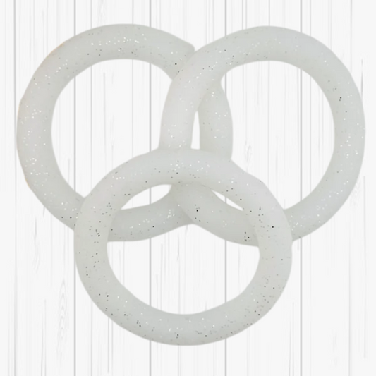 Glitter White Rings - 65mm Car Charm