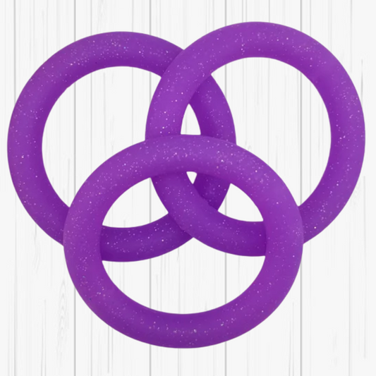 Glitter Purple Rings - 65mm Car Charm