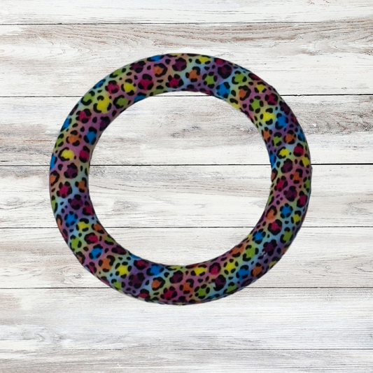 Rainbow Leopard - 65mm Printed Car Charm