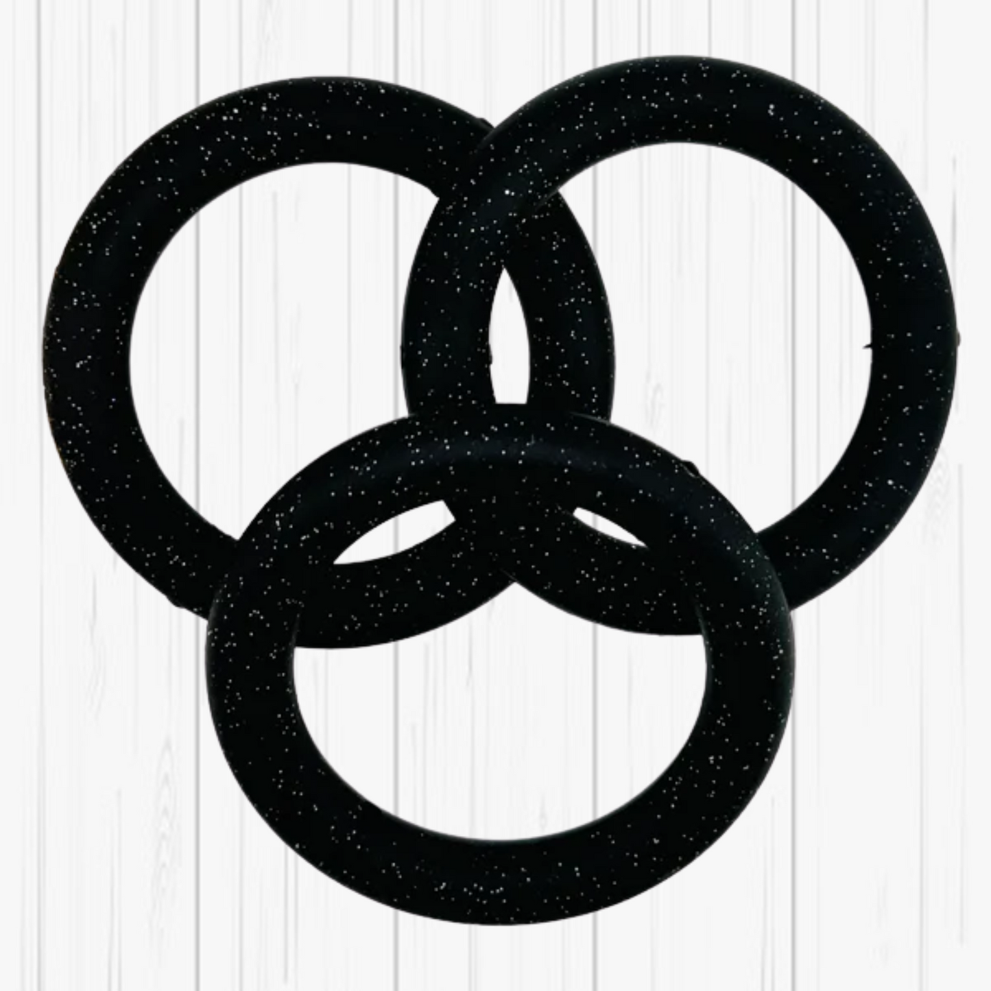 Glitter Black Rings - 65mm Car Charm