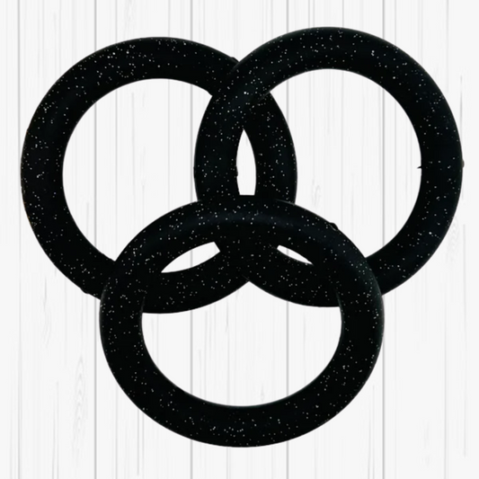 Glitter Black Rings - 65mm Car Charm
