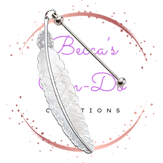 Beadable Feather Bookmark - Silver