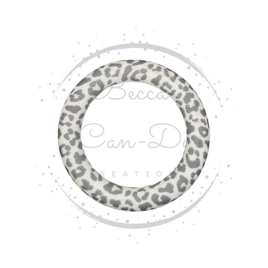 Silver Leopard - 65mm Printed Car Charm