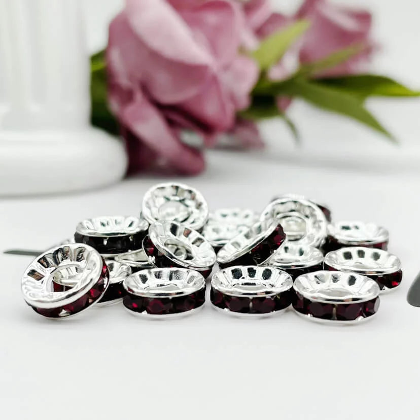 10mm Large Hole Rhinestone Spacer 10pk