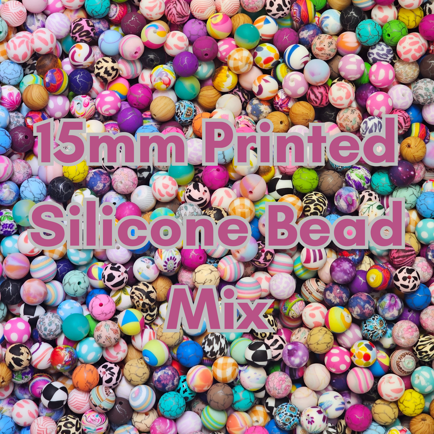 Printed Silicone Bead Mix