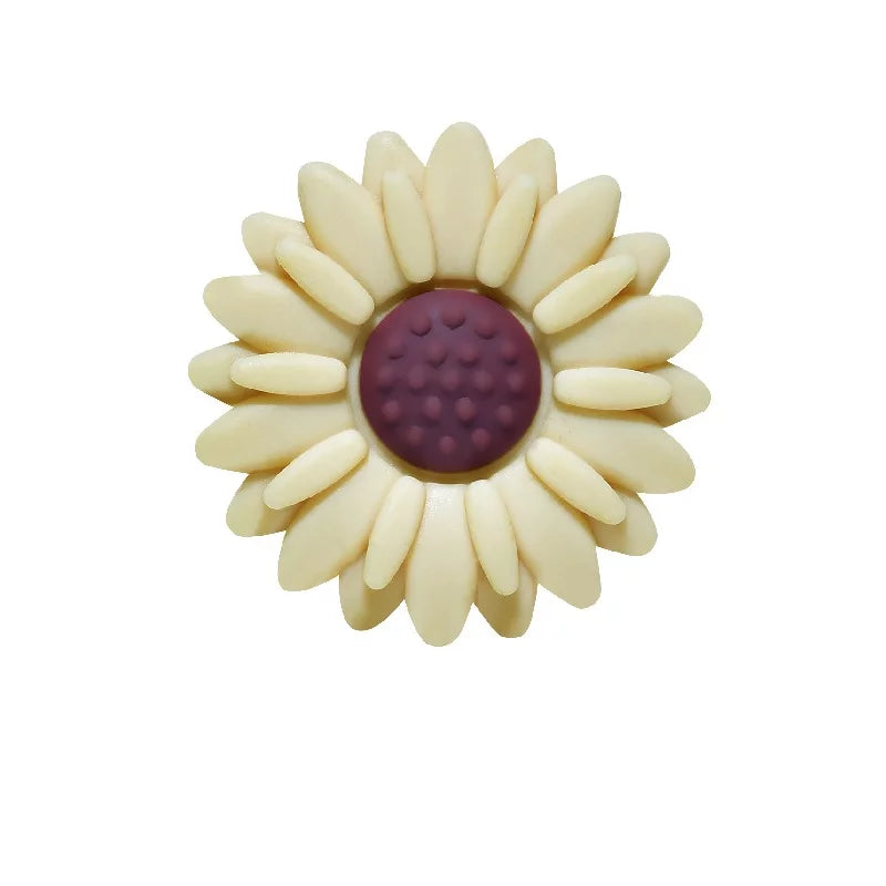 Tan Daisy - Silicone Focal Bead